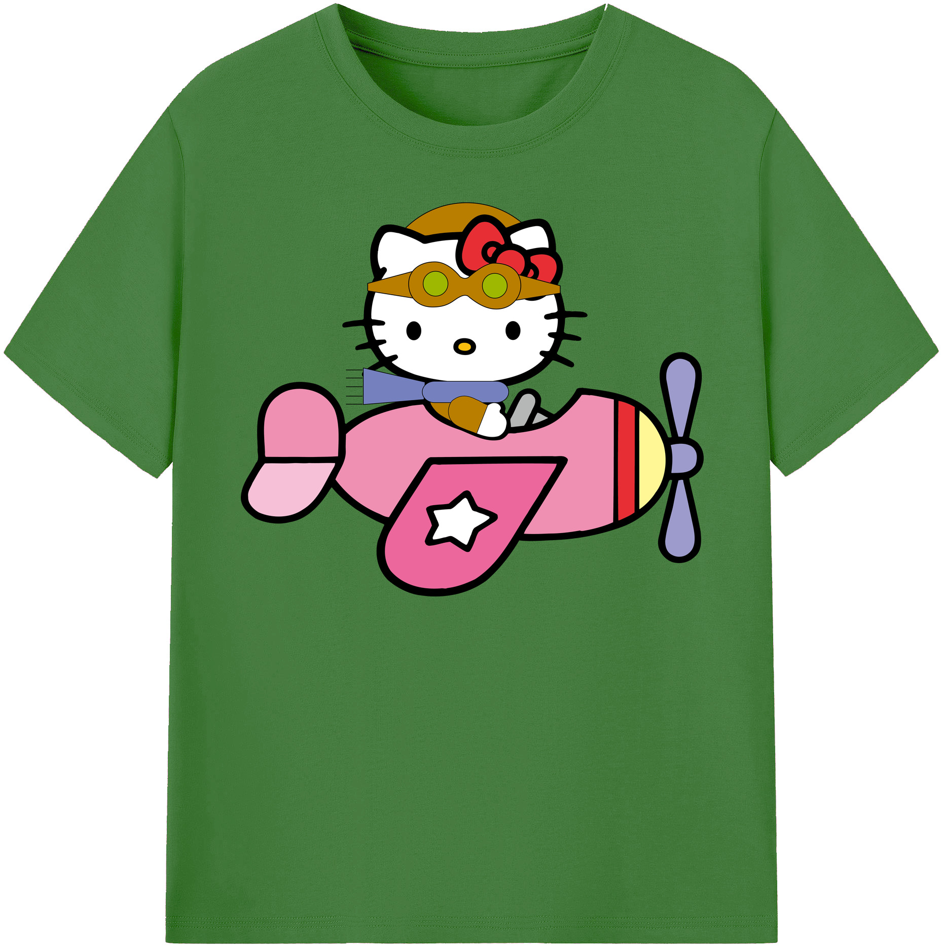 （画像用） Hello Kitty ハローキティ レディースカジュアルプリントTシャツ（綿100％）
